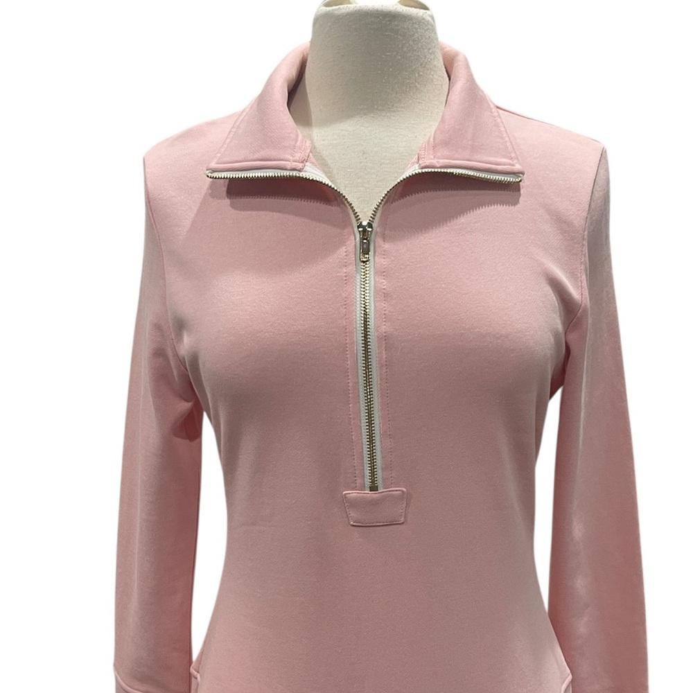 Women's Blush Pink Zip-Front Maxi Dress - Picture 4 of 8